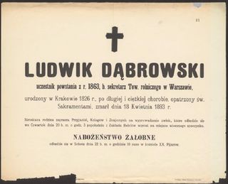 Zdjęcie powstańca styczniowego Ludwik Dąbrowski