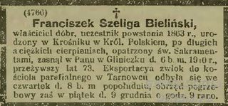 Zdjęcie powstańca styczniowego Franciszek Bieliński