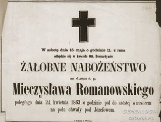 Zdjęcie powstańca styczniowego Mieczysław Romanowski