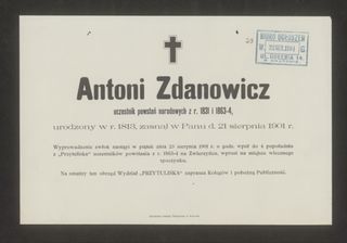 Zdjęcie powstańca styczniowego Antoni Zdanowicz