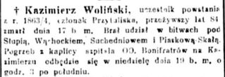 Zdjęcie powstańca styczniowego Kazimierz Ignacy Woliński