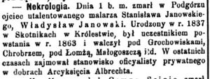 Władysław Janowski - nekrolog