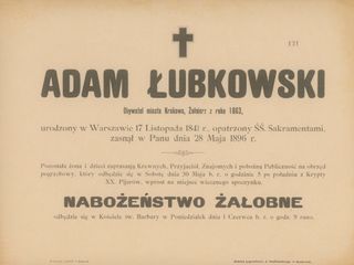 Zdjęcie powstańca styczniowego Adam  Łubkowski 