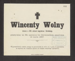 Zdjęcie powstańca styczniowego Wincenty Wolny