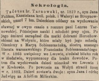 Zdjęcie powstańca styczniowego Tadeusz Tarnowski