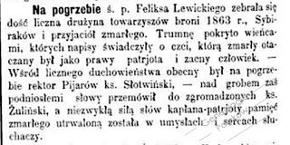 Zdjęcie powstańca styczniowego Feliks Lewicki