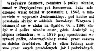 Zdjęcie powstańca styczniowego Władysław Szameyt