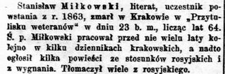 Zdjęcie powstańca styczniowego Stanisław (1) Miłkowski