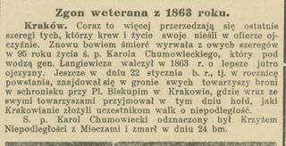 Zdjęcie powstańca styczniowego Karol Humowiecki