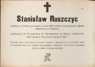 Zdjęcie powstańca styczniowego Stanisław  Ruszczyc