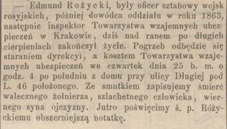 Zdjęcie powstańca styczniowego Edmund Różycki