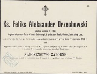 Zdjęcie powstańca styczniowego  Feliks Aleksander Orzechowski