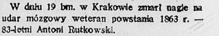 Zdjęcie powstańca styczniowego Antoni Rutkowski
