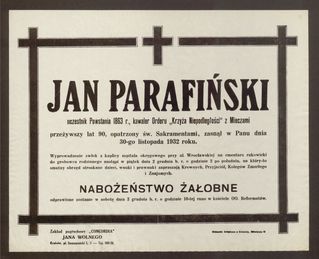 Zdjęcie powstańca styczniowego Jan Parafiński