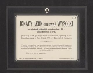 Zdjęcie powstańca styczniowego Ignacy Leon  Wysocki 