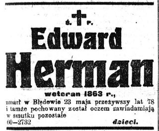 Zdjęcie powstańca styczniowego Edward Herman