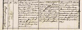 Akt chrztu Jana Parfianowicza