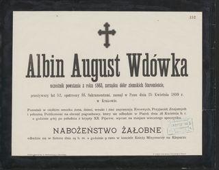 Zdjęcie powstańca styczniowego  Albin August Wdówka