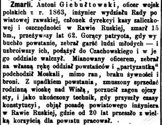 Zdjęcie powstańca styczniowego Antoni Giebułtowski