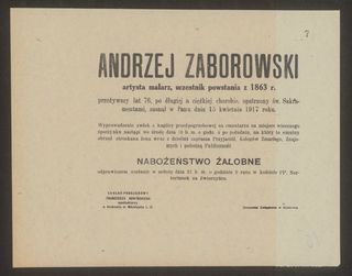 Zdjęcie powstańca styczniowego Andrzej  Zaborowski