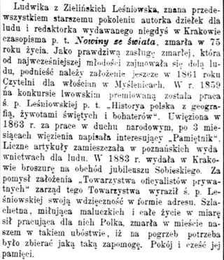 Zdjęcie powstańca styczniowego Ludwika Leśniowska