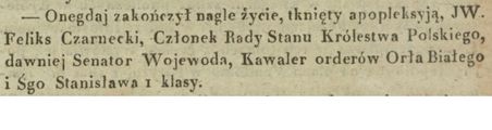 Czarnecki Feliks ( 1769 - 1834)