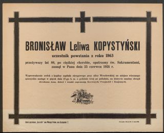 Zdjęcie powstańca styczniowego Bronisław Kopystyński 