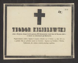 Zdjęcie powstańca styczniowego Teodor Kisielewski