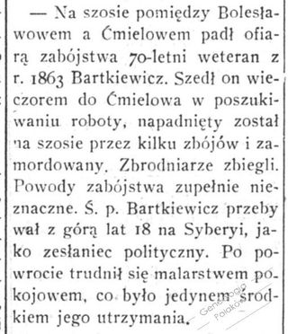 Zdjęcie powstańca styczniowego  Bartkiewicz