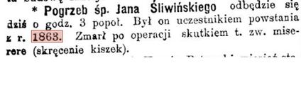 Śliwiński Jan ( - 1903) 